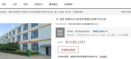 许昌一家已经出租的工厂拍卖,被人1735万就买下